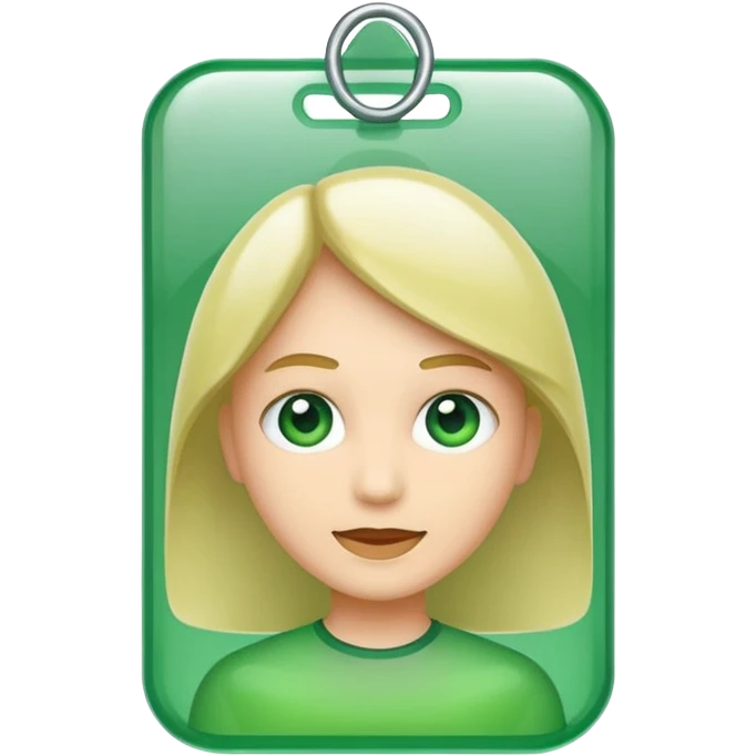 green colored photo ID emoji
