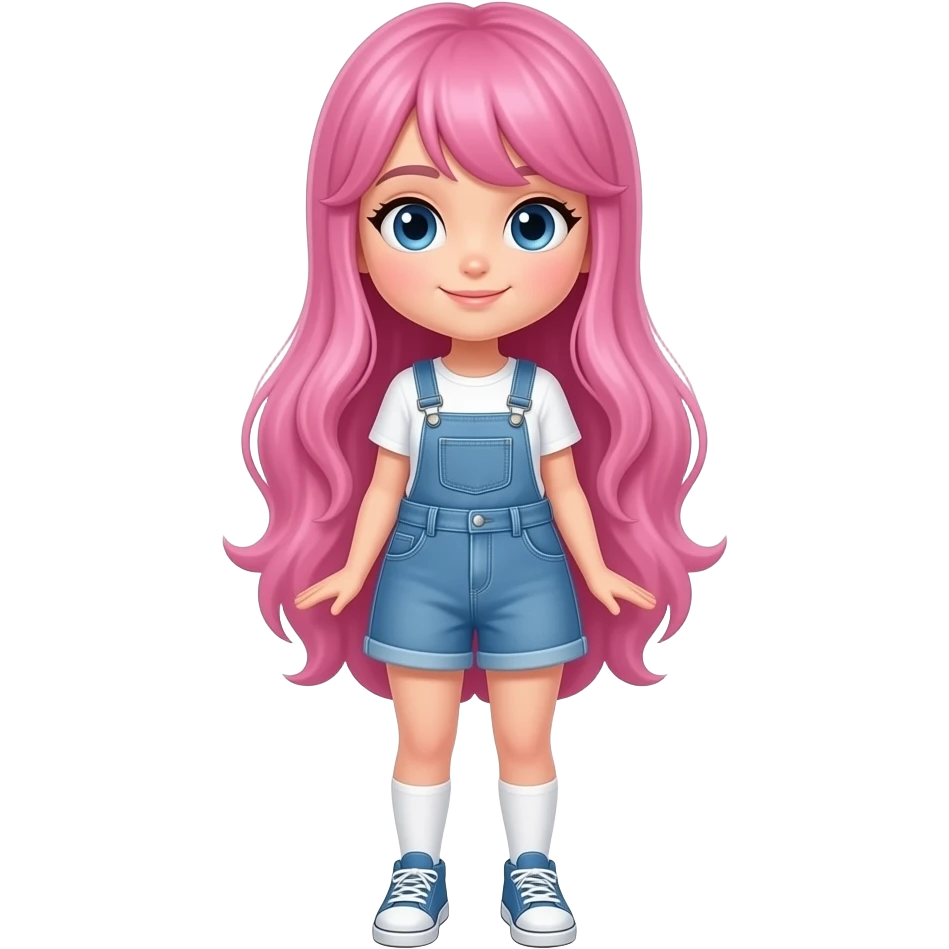 girl with pink hairs with body emoji