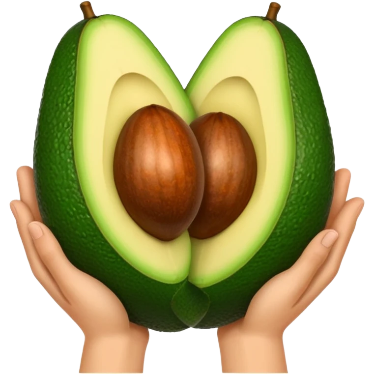 hands holding a big avocado emoji