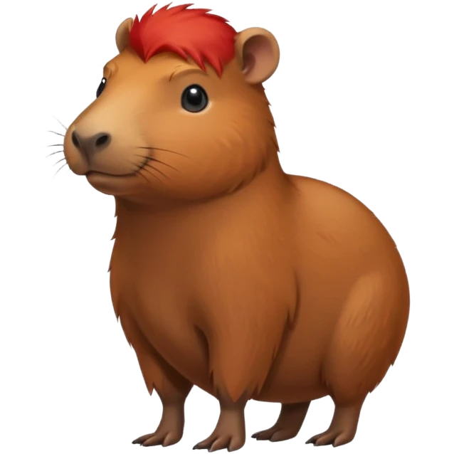 Capybara with red head hair, standing emoji