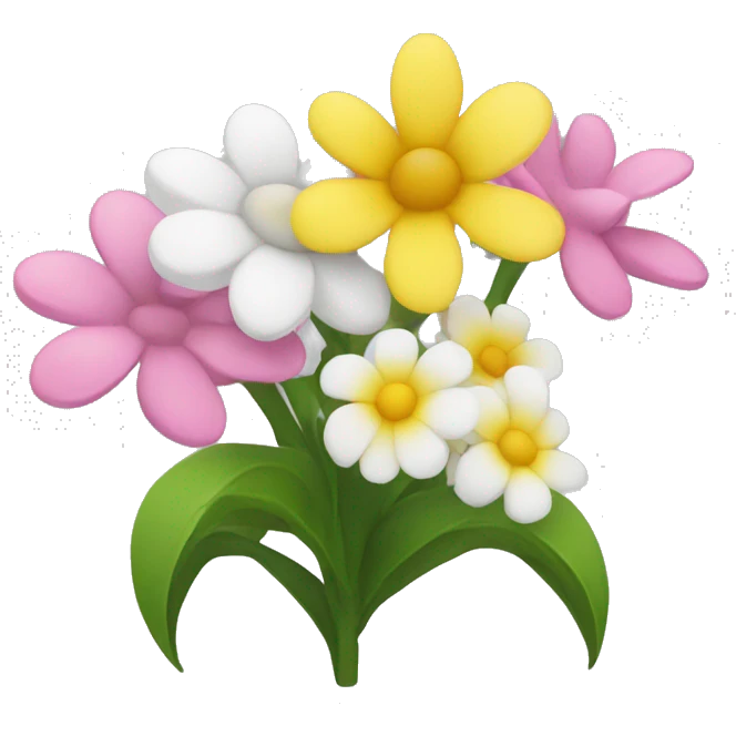 Yellow white and pink flowers emoji