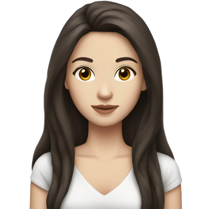 pretty woman long dark brown hair pale skin emoji