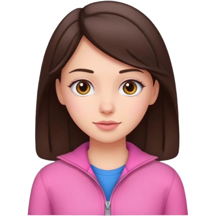 Brunette girl in pink emoji