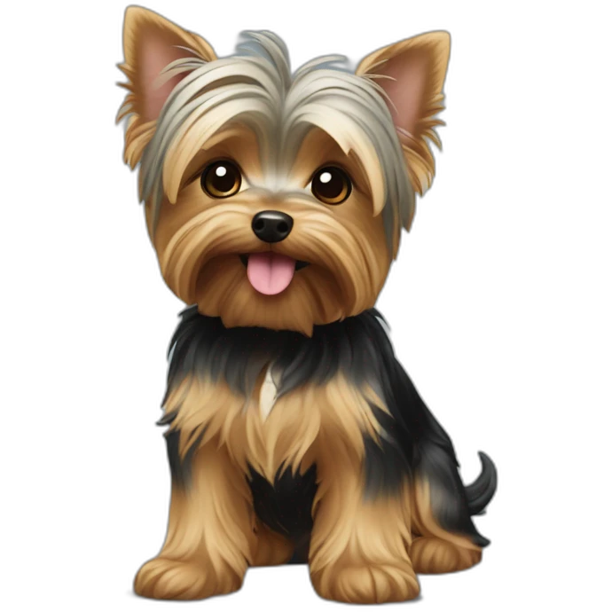 Yorkshire terrier chupando chupete emoji