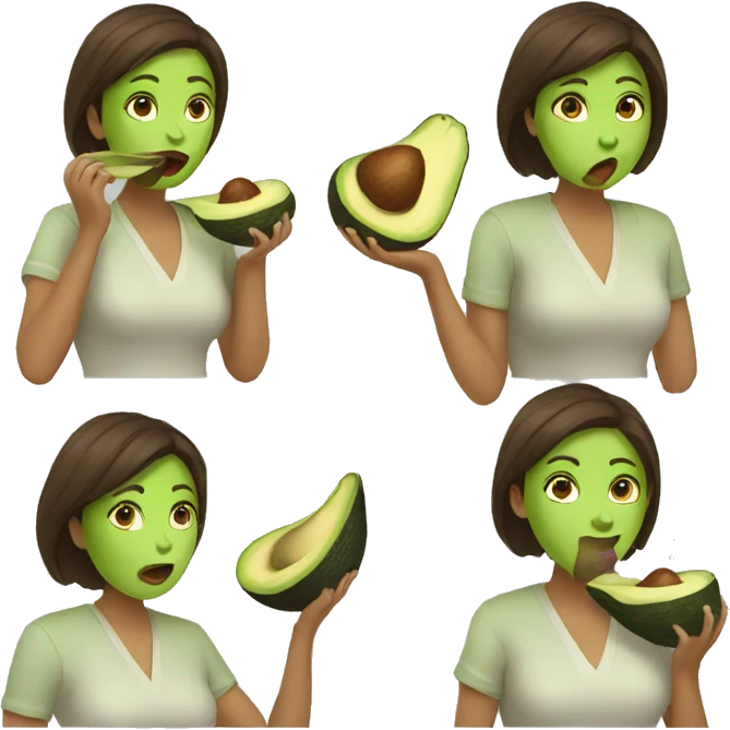 Women eating avocado emoji