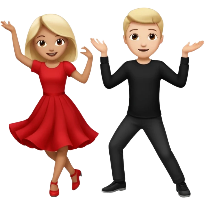 Wow good now just change the colour of dress girl red boy black dance emoji