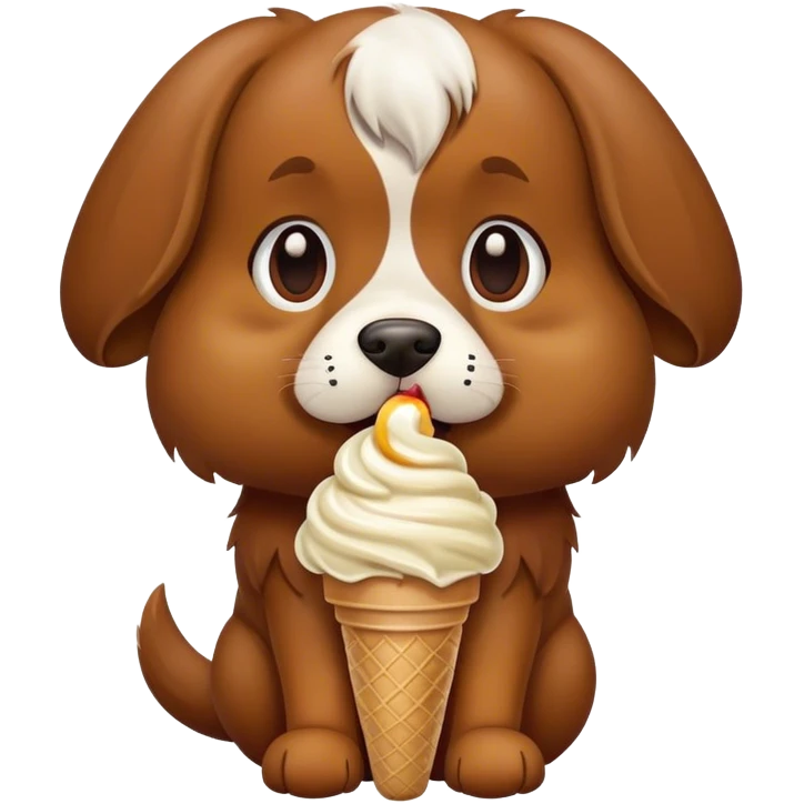 Dog eating ice cream emoji
