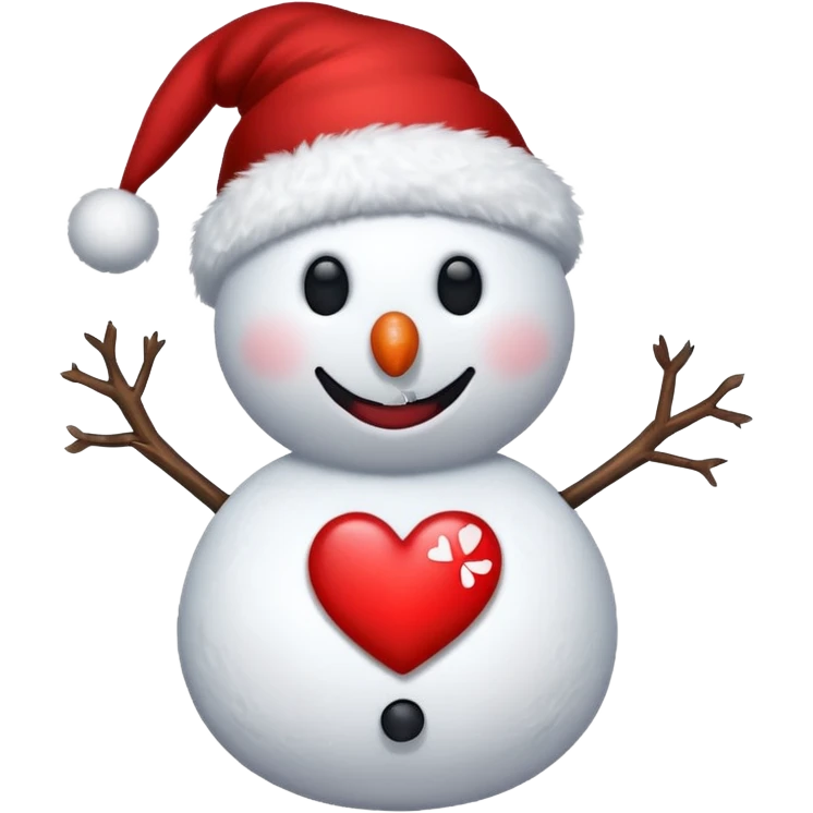 heart with a paw print and a snowman emoji