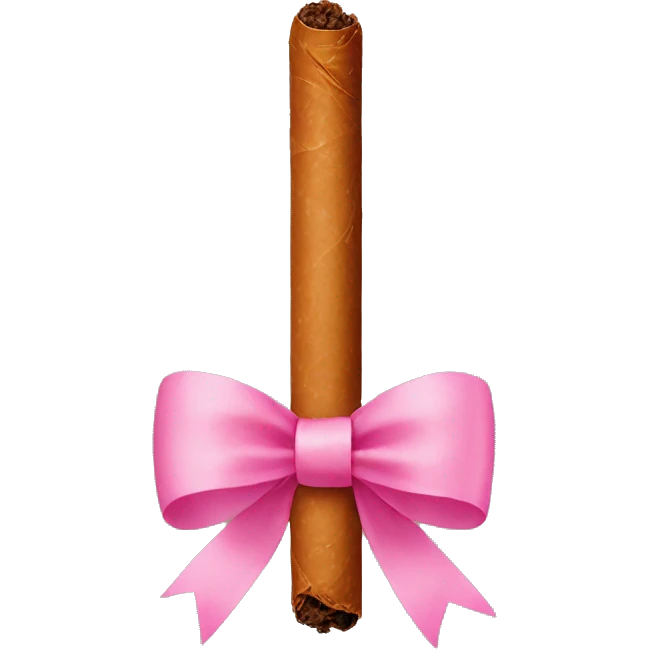 Cigarillo with a pink bow  emoji