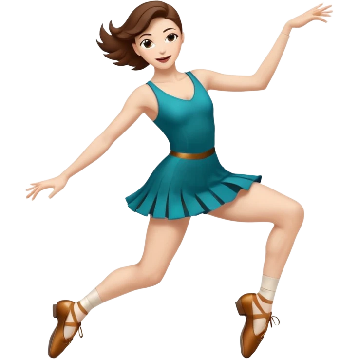 Jazz dancer white with brown hair wearing jazz shoes  emoji