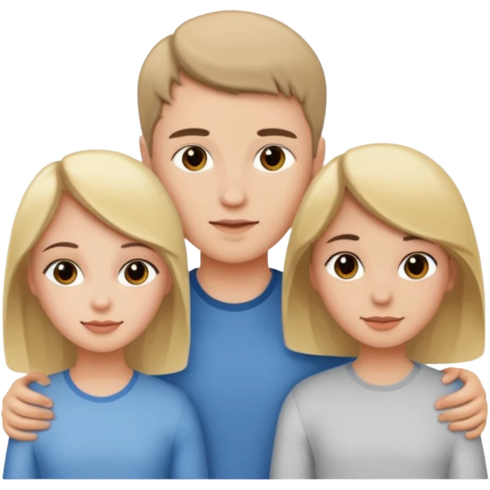 Two girls one boy  emoji