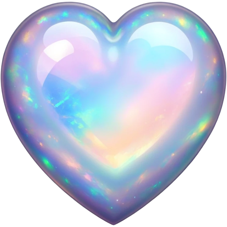 Heart shaped opal gem with galactic things  emoji