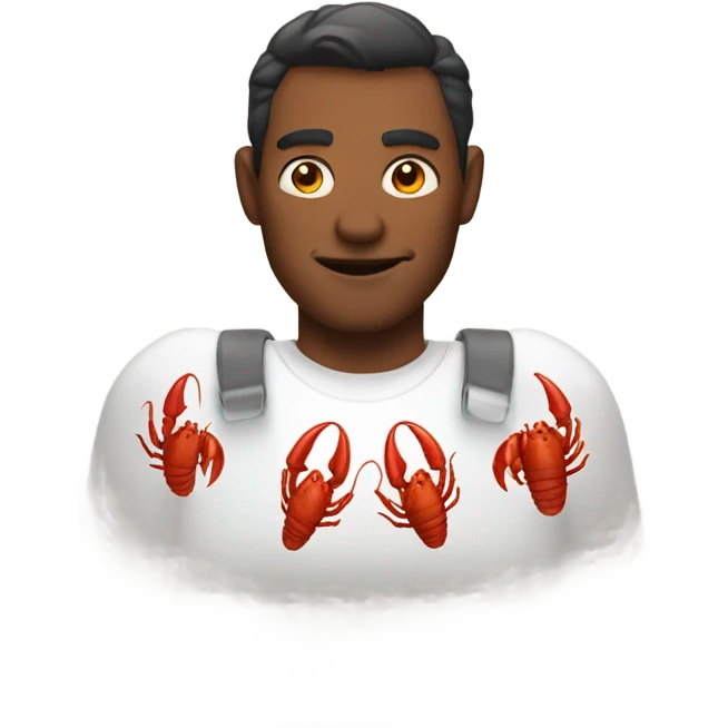Man with devil horns and lobster claws emoji