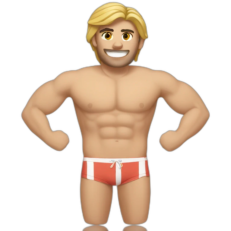 Camille Lacourt in swimming trunks emoji