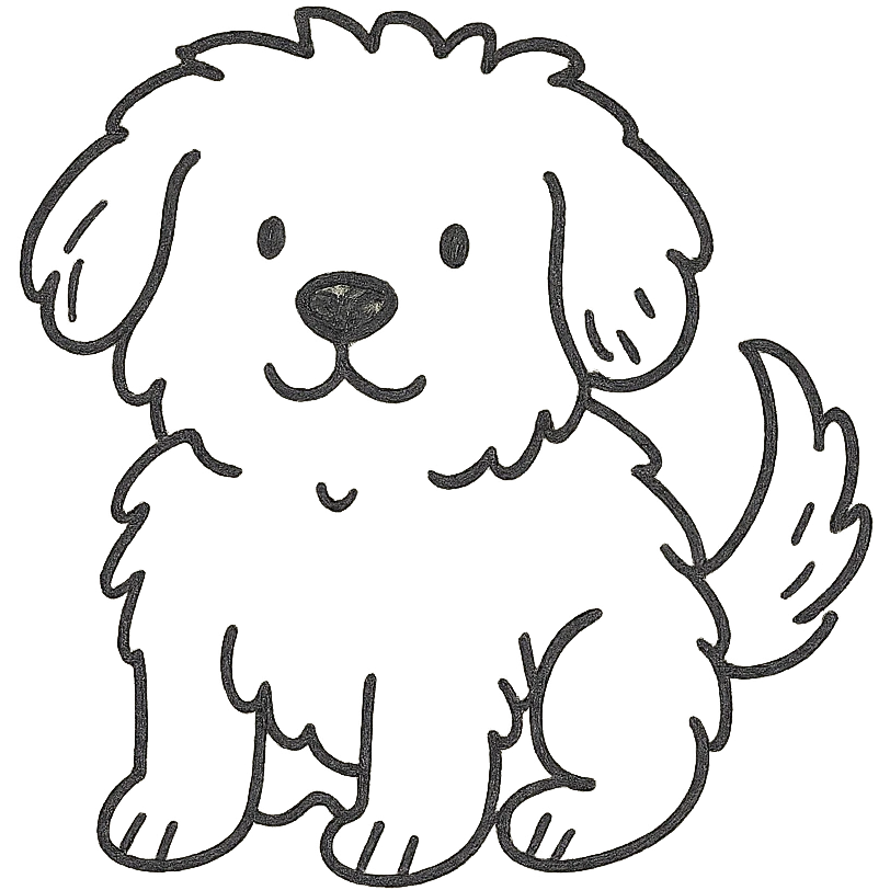 A cute fluffy dog emoji