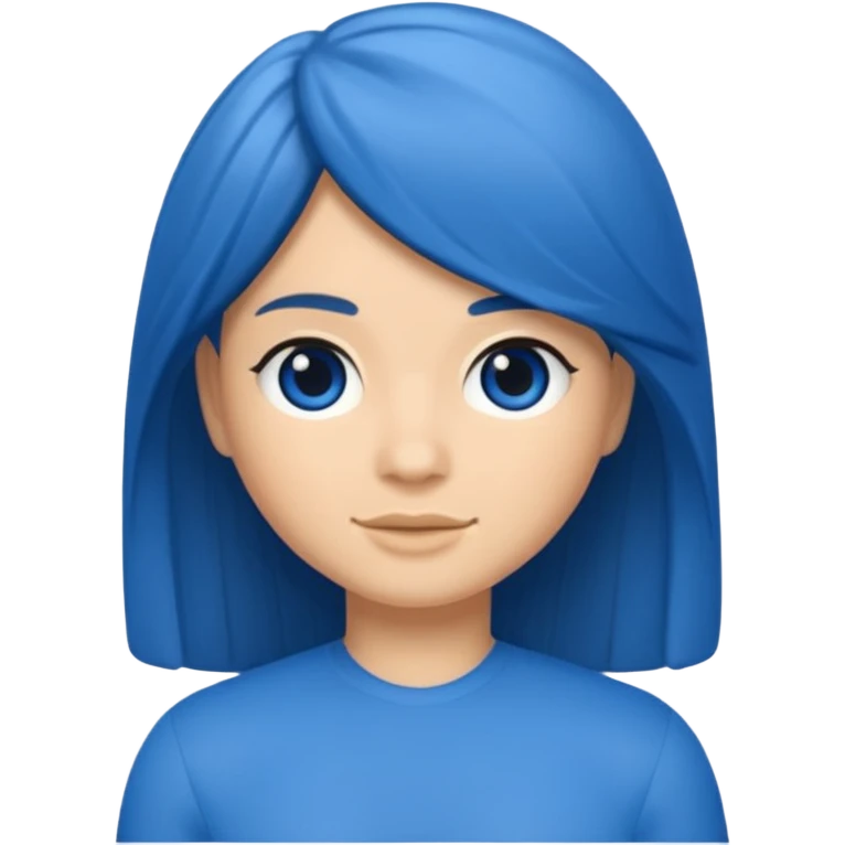 Memoji cabello azul grosera emoji