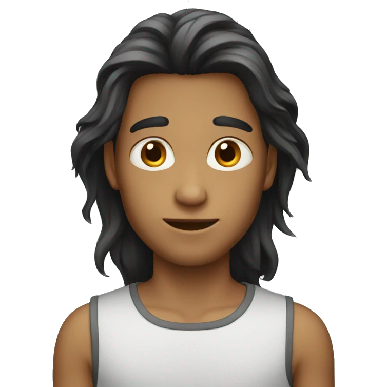 Boy long hair emoji
