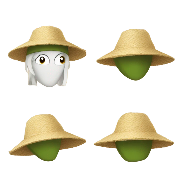 Rice-picking hat emoji