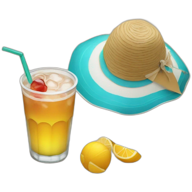 on the beach with drinks emoji