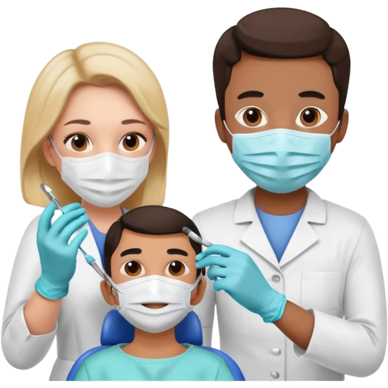 Dentist with patient emoji