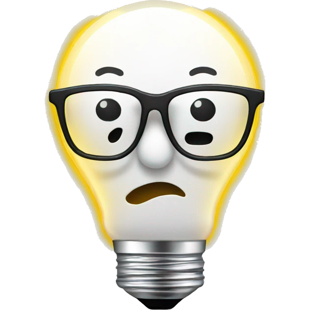 light bulb snowman with glasses emoji