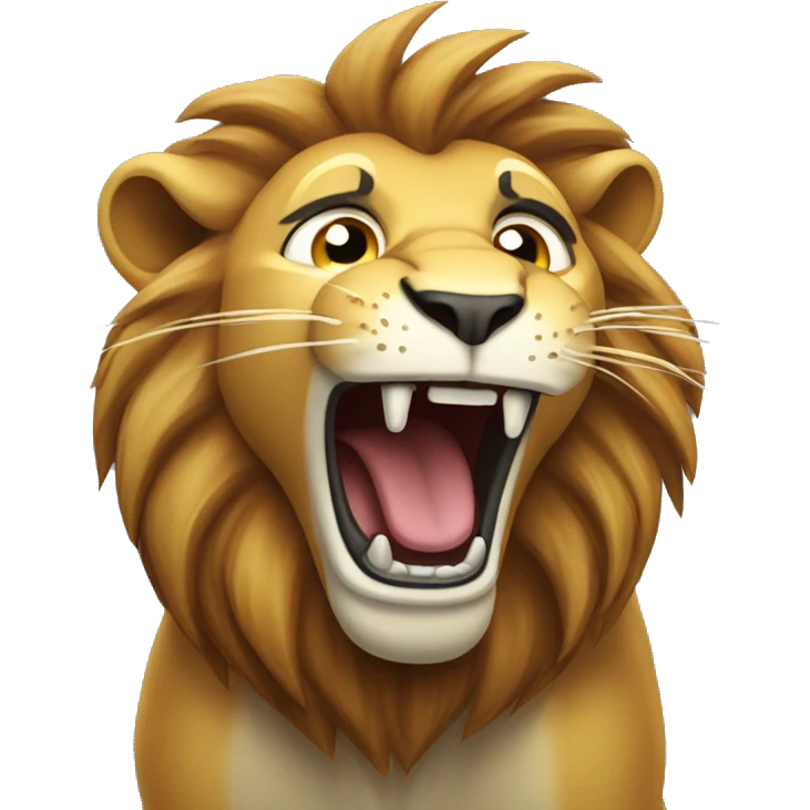 lion roaring and scratching emoji