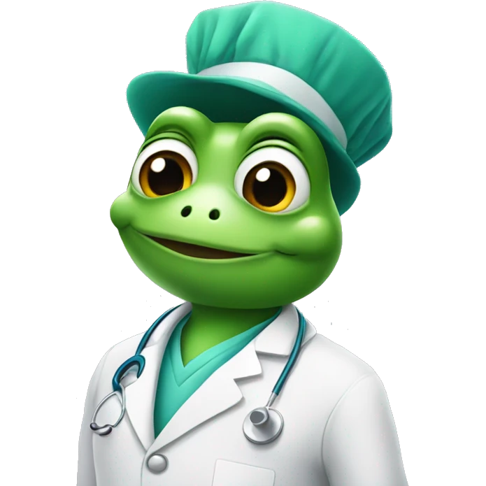 Cute frog doctor  emoji