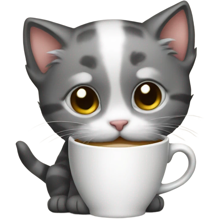 Kitten holding a kitten mug emoji