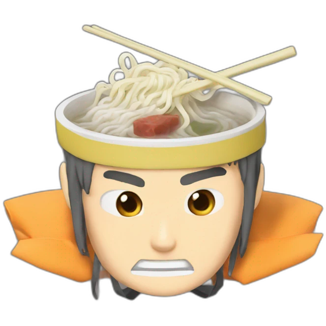 naruto cup ramen on head emoji