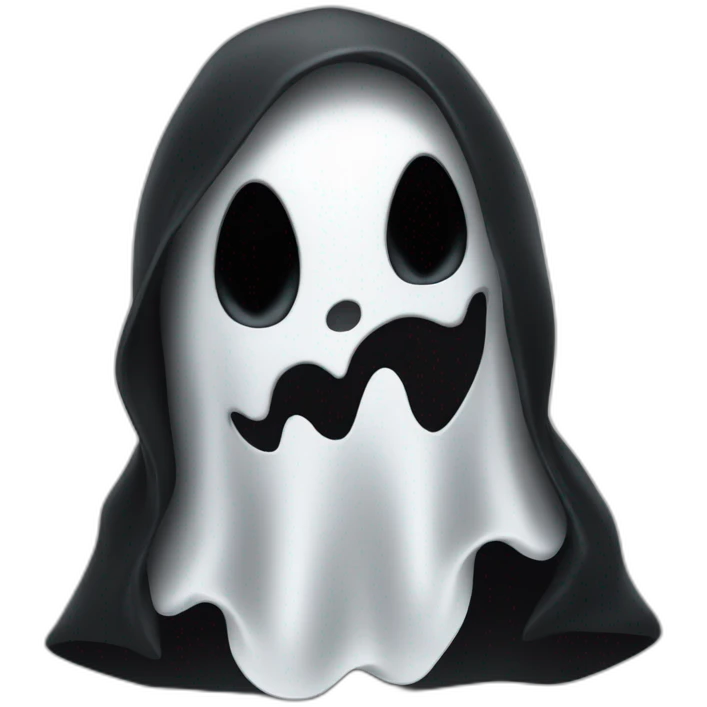 Ghost face with his black costume emoji