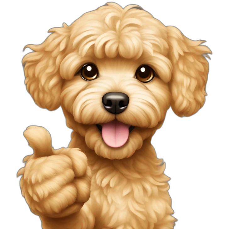 golden maltipoo hand - thumb up emoji