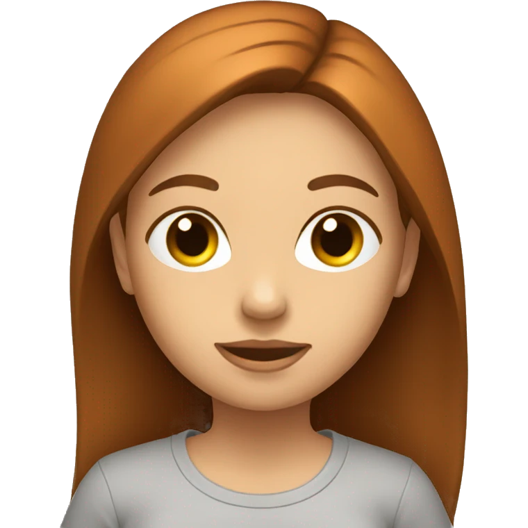 Girl brown with t-shirt red emoji