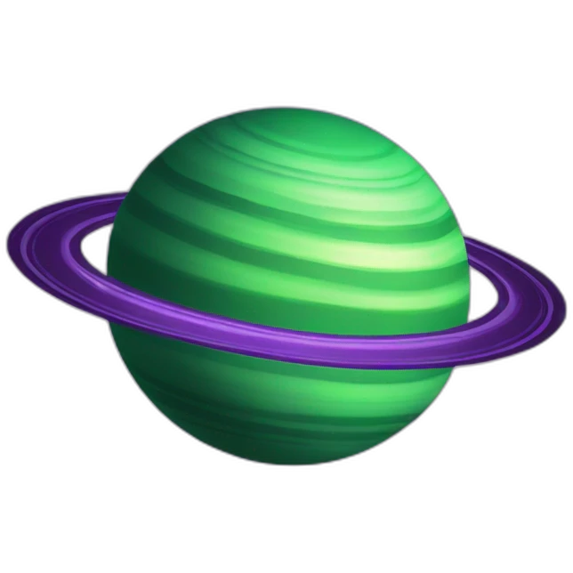 green saturn ,purple rings emoji