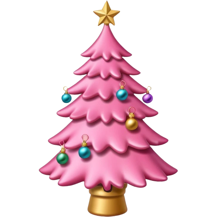 Cute pink christmas tree emoji