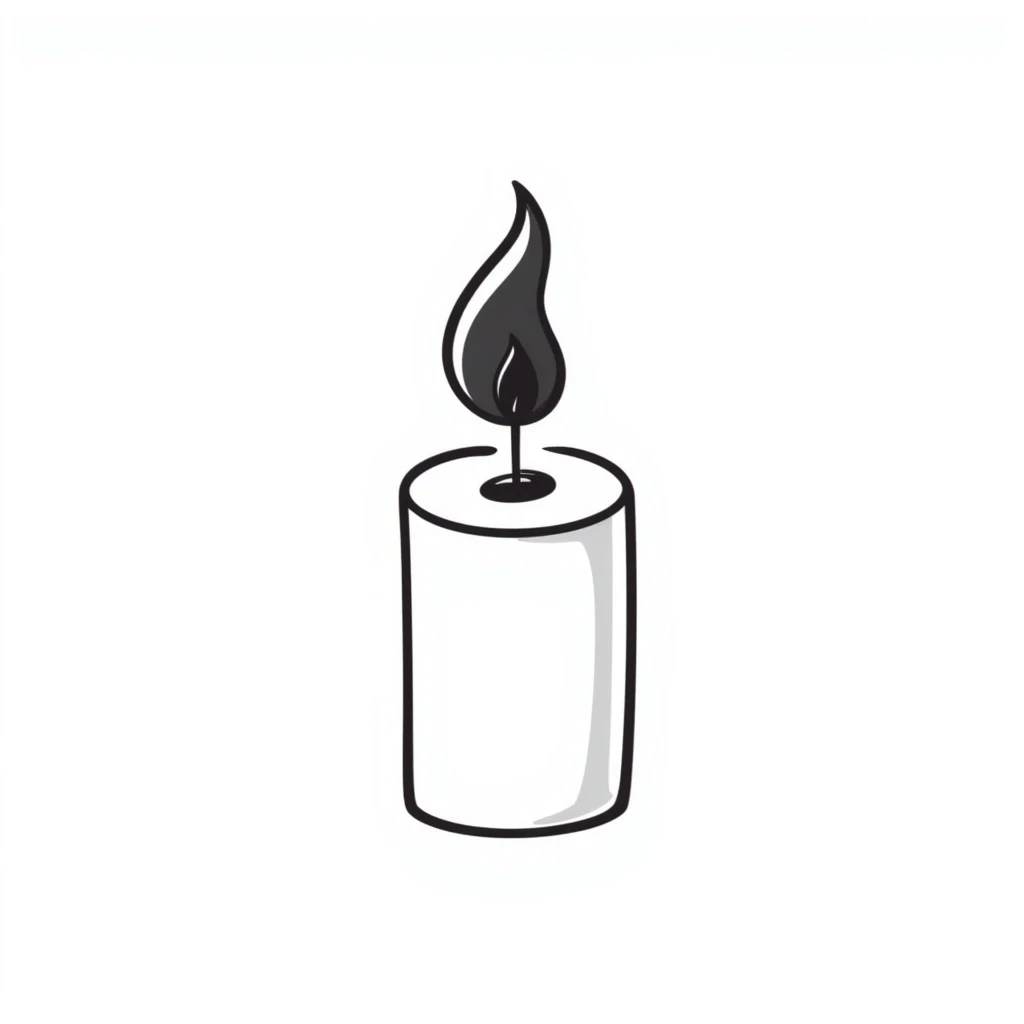 A simple candle with a flame emoji