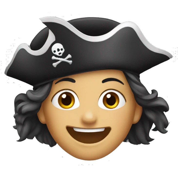 a pirate woman's face cheering emoji