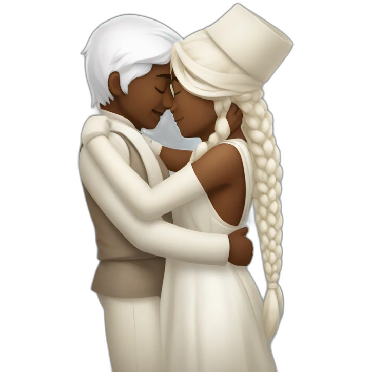 Minet blanc et minet indien embrace emoji