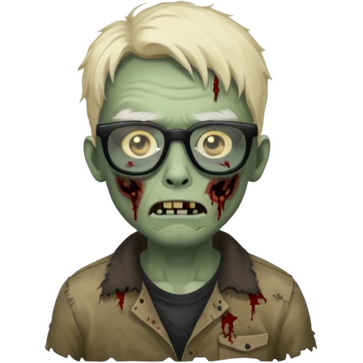 zombie with black glasses emoji