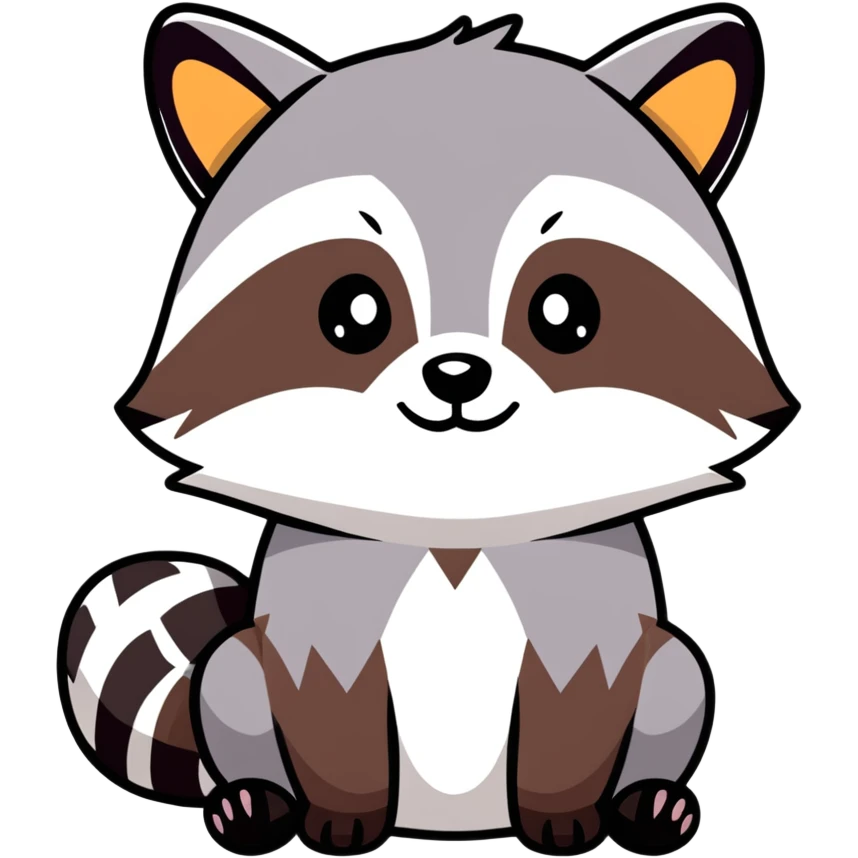 Neon Orange Racoon face  emoji