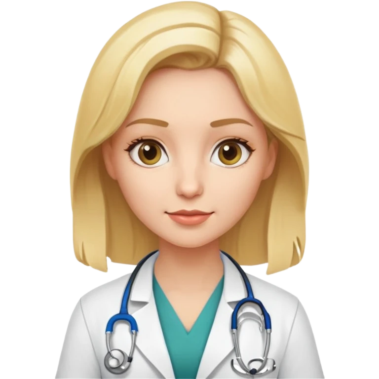 blonde woman doctor with stethoscope emoji