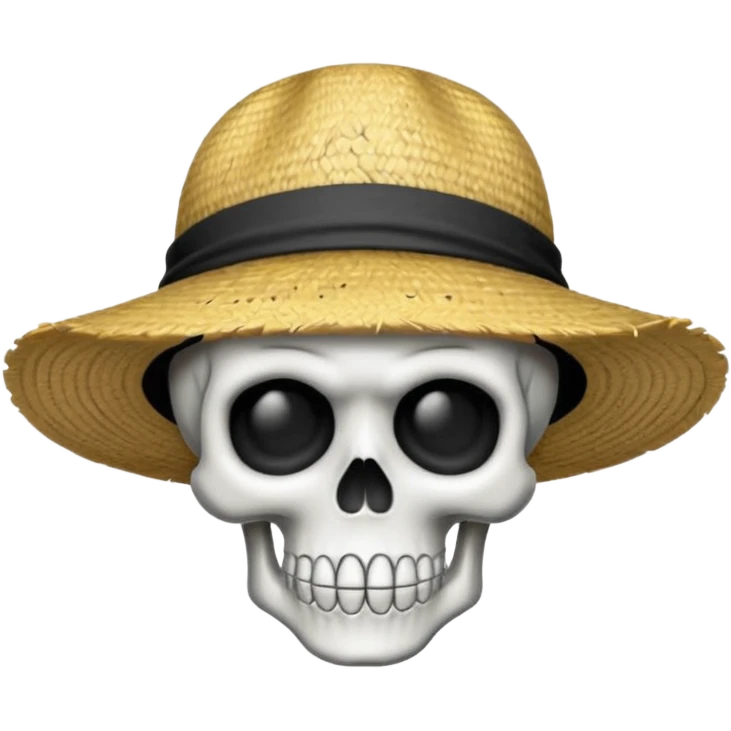 Luffy straw hat logo but.his head is a skull emoji