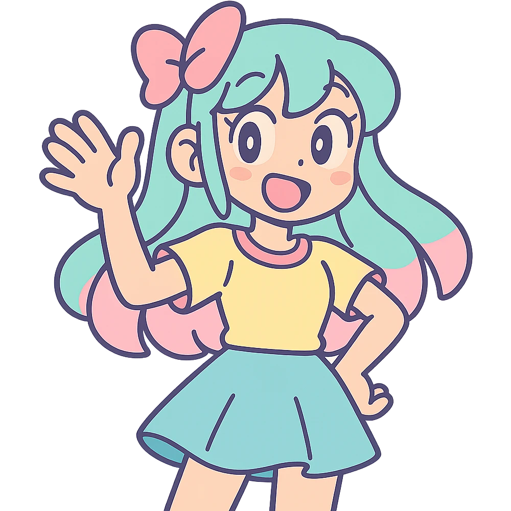 anime girl in pastel toon style emoji