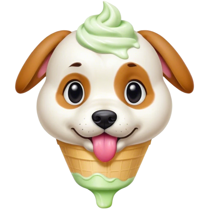 Dog eating frozen yogurt  emoji