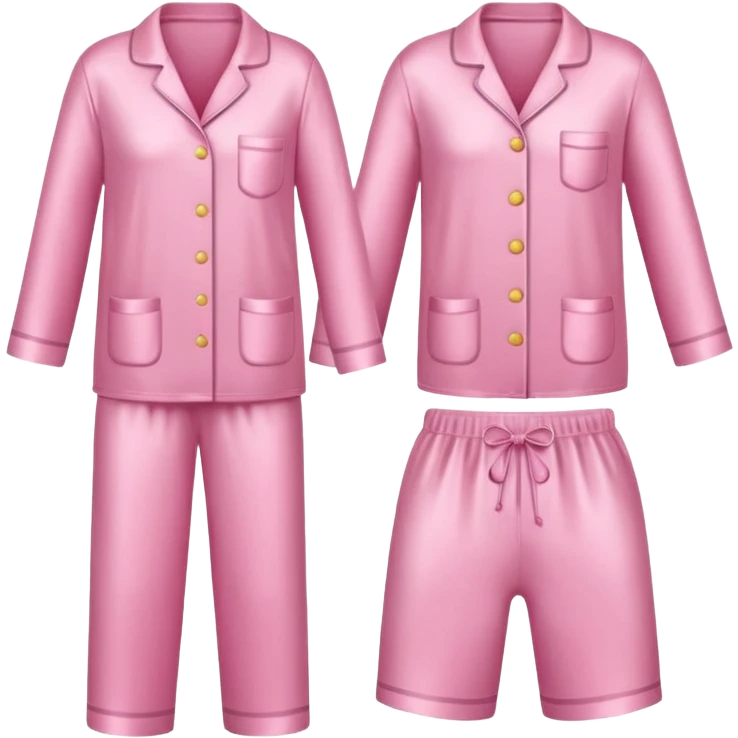 A set of realistic glossy pastel pink Pajamas  emoji