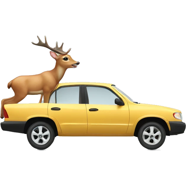 deer hitting a car emoji