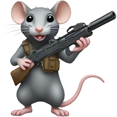 Rat with a gun emoji