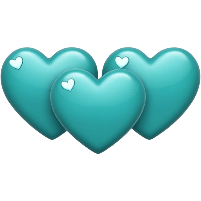 3 hearts that are teal in color emoji