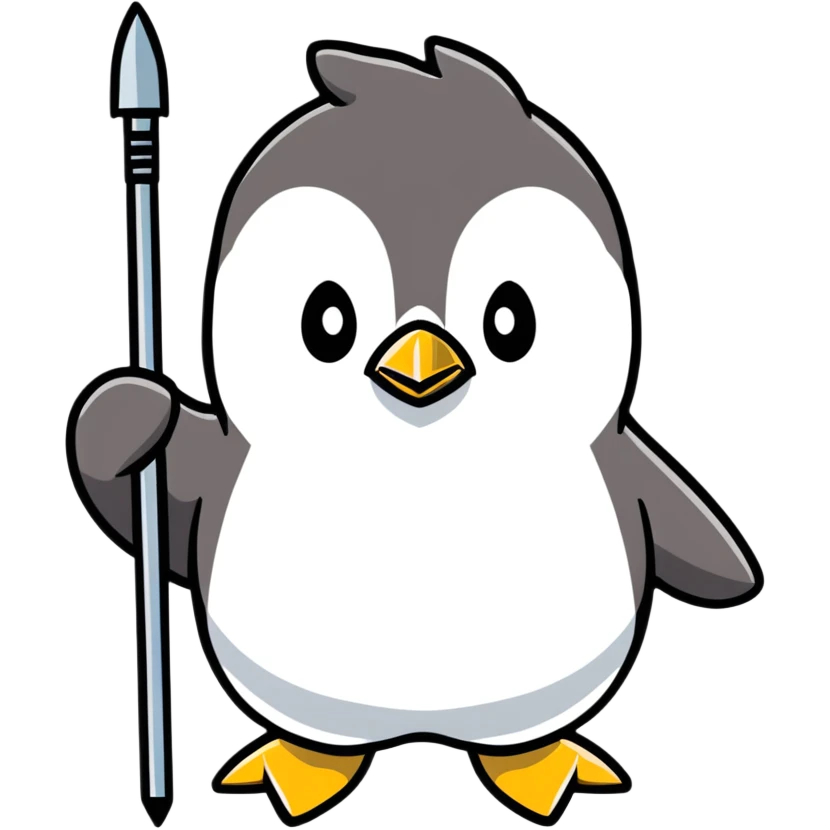 pinguim com cajado de ferro emoji