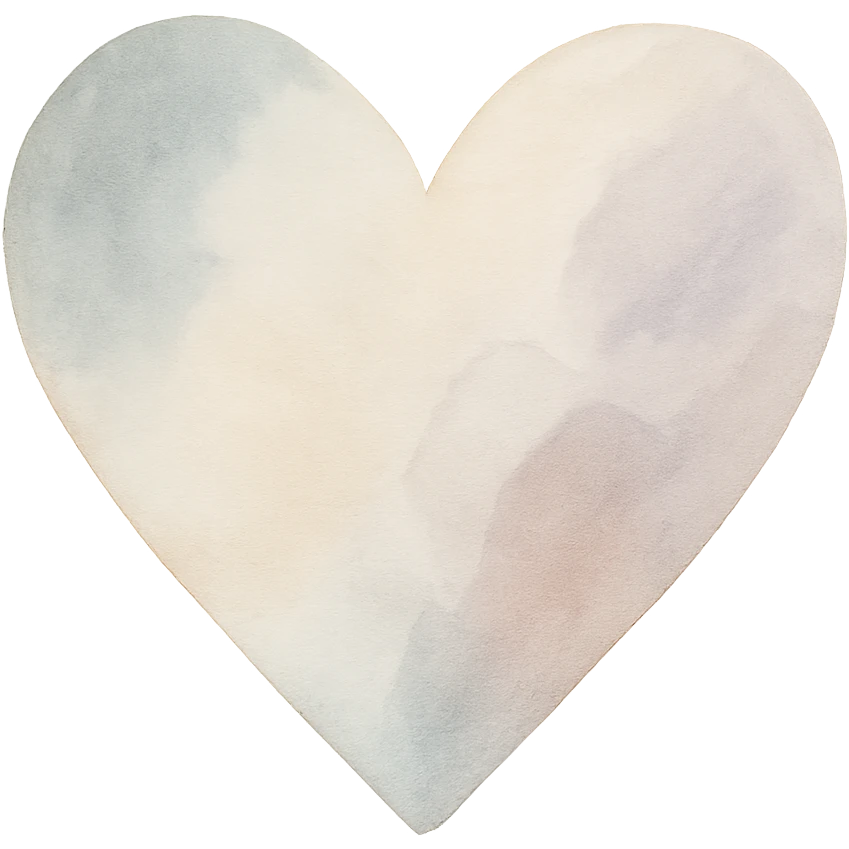 heart, watercolor art style emoji