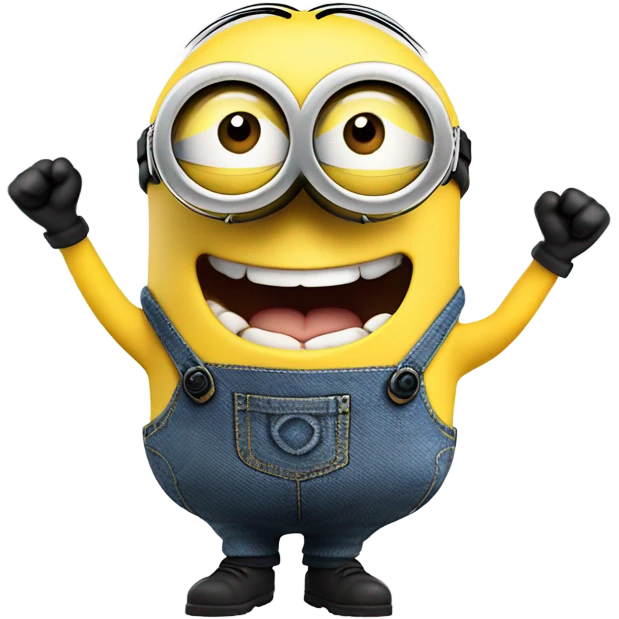 Minion grinning hard emoji